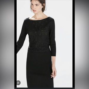 ♥️Zara Knit Black Lace Dress size M